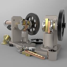 Miniature horizontal stirling engine