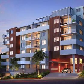 3D architectural rendering of a buiding exterior
