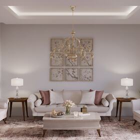 Living room interior rendering