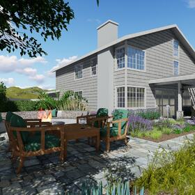 Backyard design rendering